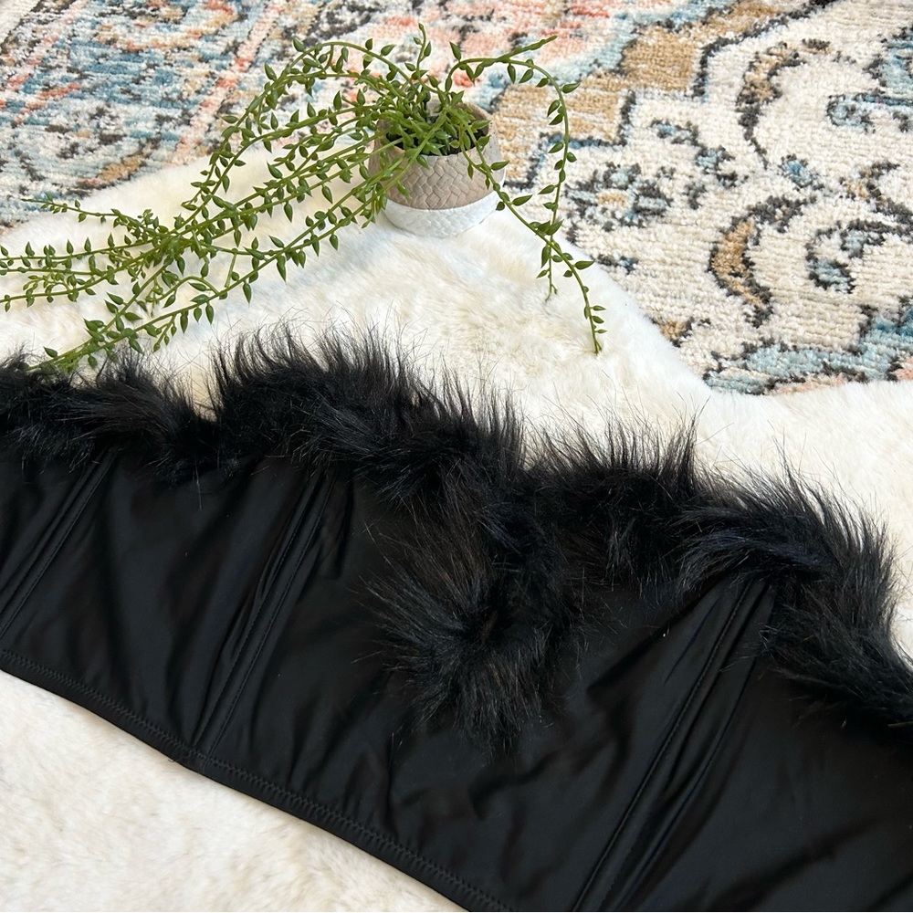 Urban Outfitters Cropped Faux Feather Tube Top